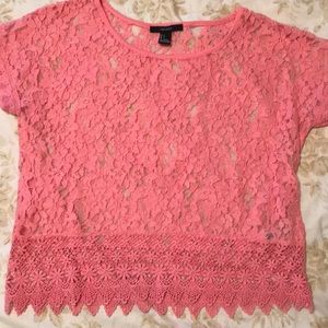Pink lace top